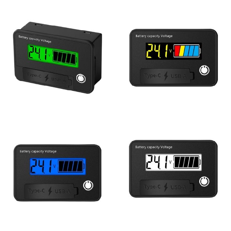 8-30V Battery Capacity Indicator LCD Car Motorcycle Voltmeter Electricity Meter Digital Battery Charge Levels Indicator