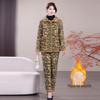 2025 Warm Windproof Fleece-Lined Cotton Two-Piece Set for Middle-Aged and Elderly Mothers