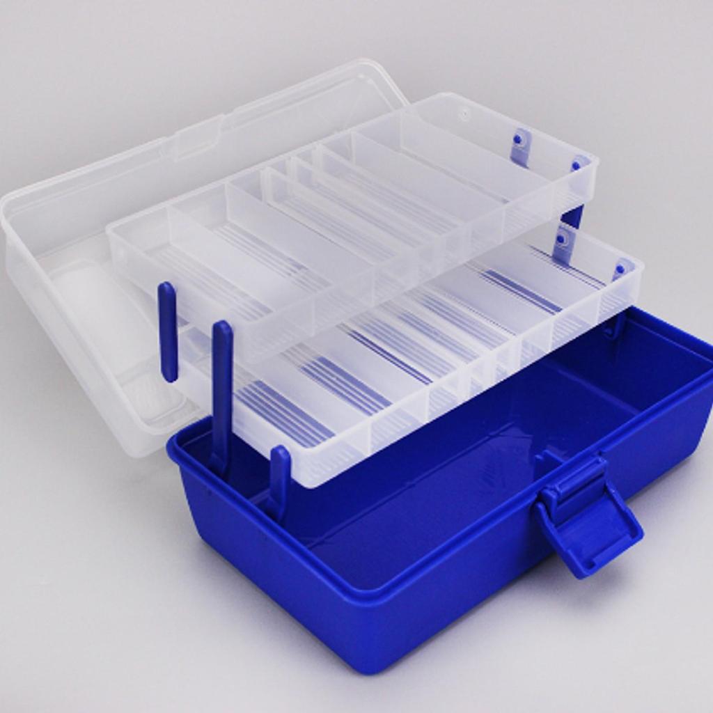 Three-Tier Fishing Tackle Box Outdoor Portable Organizer with Handle