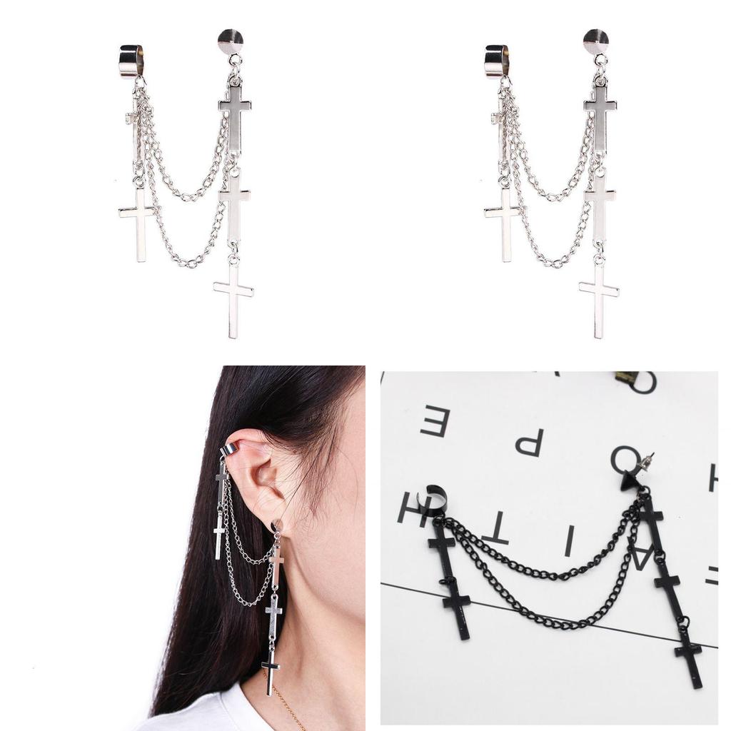 Punk Cross Drop Earrings With Alloy Metal For Womens Fashion Accessories