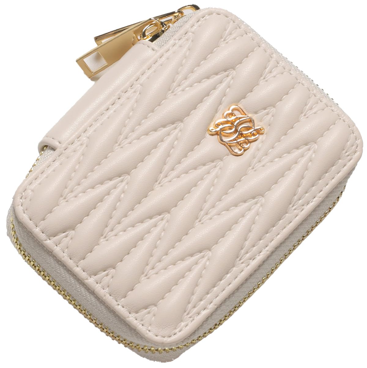 

Altro Rose Ivory Key Smart Key Case for IC Pass Card Zippered Gold Case, Women, Keys, Cards, Case, Storage, Pouch, 6-Row, 2-Card Capacity, Portable, слонова кістка