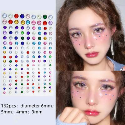 Crystal Diamond Face Tattoo Stickers Disposable 3D Jewelry DIY Eyes Face Body Rhinestones Waterproof Makeup Art Party Decoration