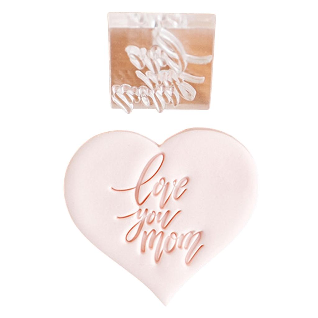 Mother's Day Cookie Stamp Molds Heartfelt Mother's Day Cookies Fondant Cutter Functional Biscuits Baking Stamp