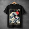 Summer Unisexs Hokkaido Wave Print Round Neck Tshirt Casual Street 100 Pure Cotton Neutral Outdoor Vacation Short Sleeved Shirt