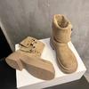 Internet Celebrity British Style Women's Medium Boots 2025 Autumn and Winter New Thin Comfortable Casual Flat Martin Boots Women