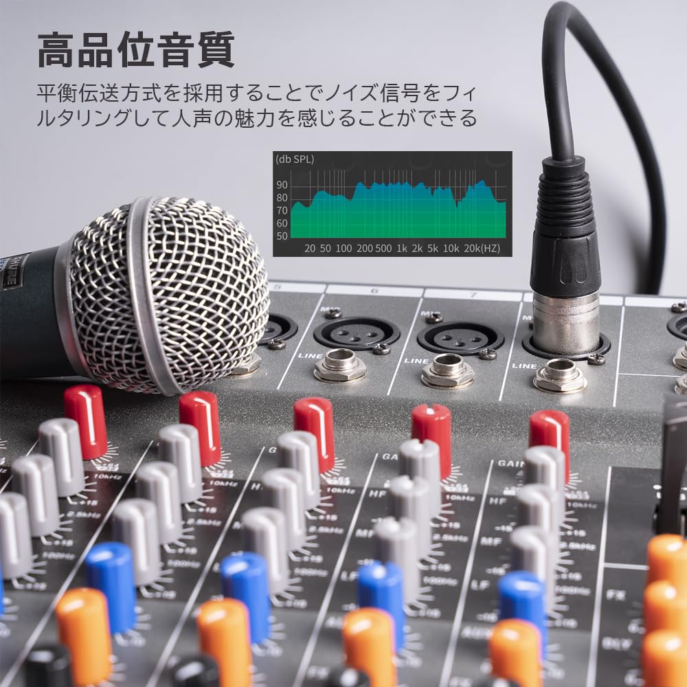 YFFSFDC 3m XLR Audio High Microphone Clear Sound Black Cable, Male-Female, Amplifier, Durability, Cable, Recording/Streaming Compatible, Quality,