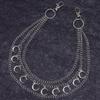 Trendy Cool Double-Layer Metal Waist Chain with Moon Pendant for Jeans - Hip Hop Street Style for Men & Women