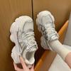 Daddy Shoes Women's Spring and Summer New Thick Bottom Mesh Elevator Breathable Casual Sneaker Tide