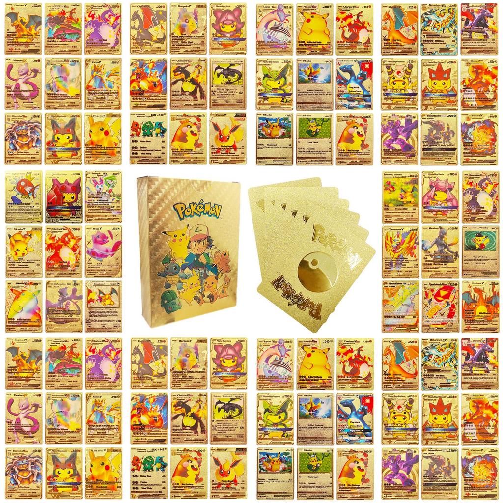 55Pcs Pokemon Cards VSTAR GX EX VMAX MEGA TAG TEAM Energy Trainer Charizard Pikachu Rare Collection Battle Card I06