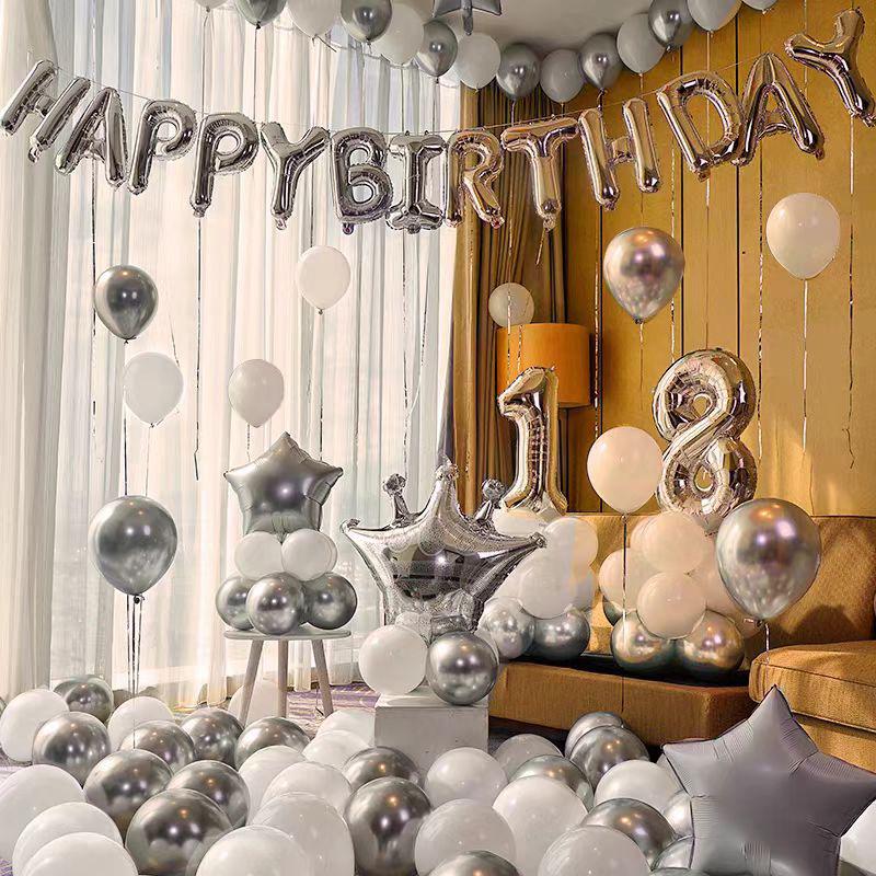 18th Birthday Party Aluminum Balloon Set - Wall Decoration Background