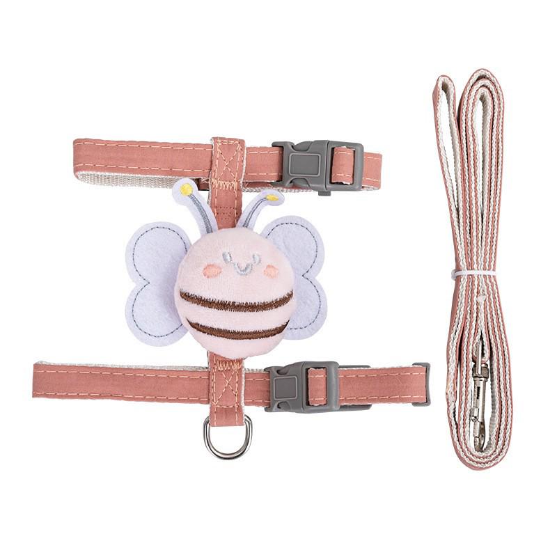

Little Bee I-Shaped Anti-Escape Cat Leash: Adjustable Outdoor Harness for Walking, Chest and Back Support. S (For 1.5-5 lbs)