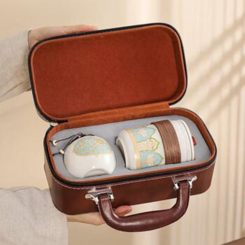 Portable White Porcelain Gongfu Tea Set
