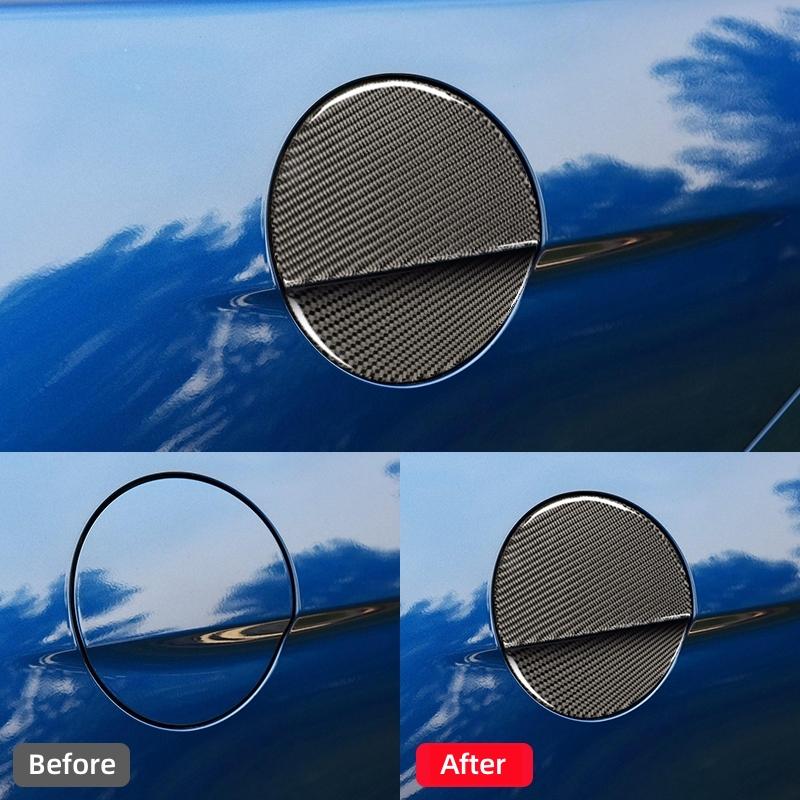 For Ford Mustang GT 2015-2020 Car Accessories Carbon Fiber Car Fuel Tank Cap Decoration Cover Trim Personalized Stickers