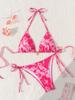 Neues Dreieck-Bikini-Set 2025 - Badeanzug mit Blumenprint, Push-Up & Brasilianischer Slip