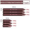 Phillips Flat-head Hex Impact Bit Set - S2 Alloy Steel