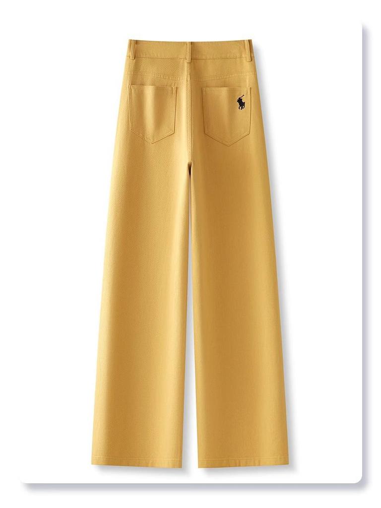 Women's White Loose Straight-Leg Jeans - Spring/Autumn 2025 Slimming Wide-Leg Trousers for Petites