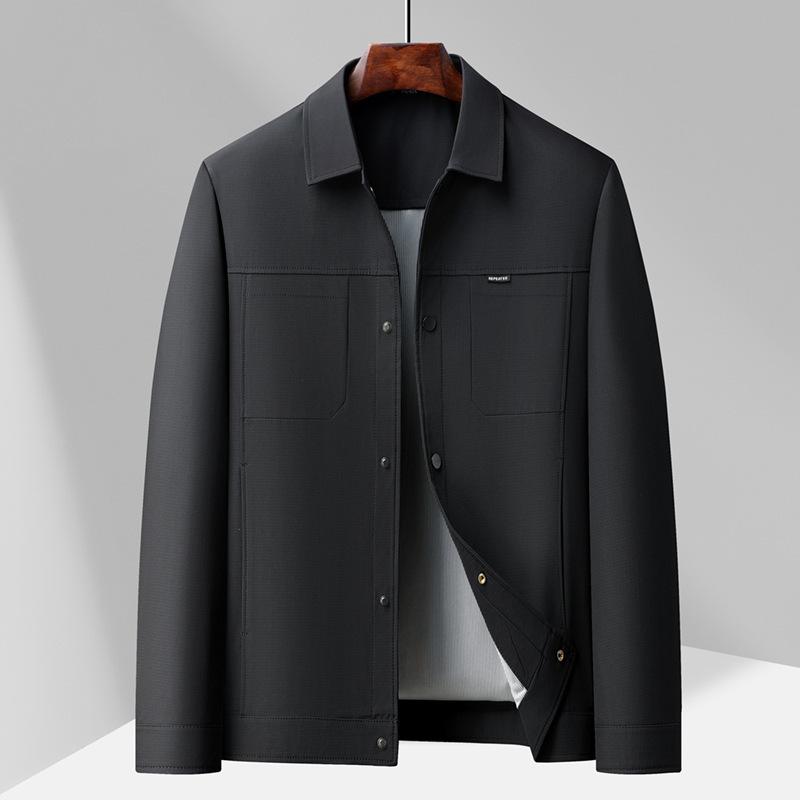 

2025 Spring and Autumn Men s Jacket, Business Commuting, Loose and Versatile, Solid Color Lapel Jacket, Men s Padded Suit XXXXL/195 [180-100kg] чёрный