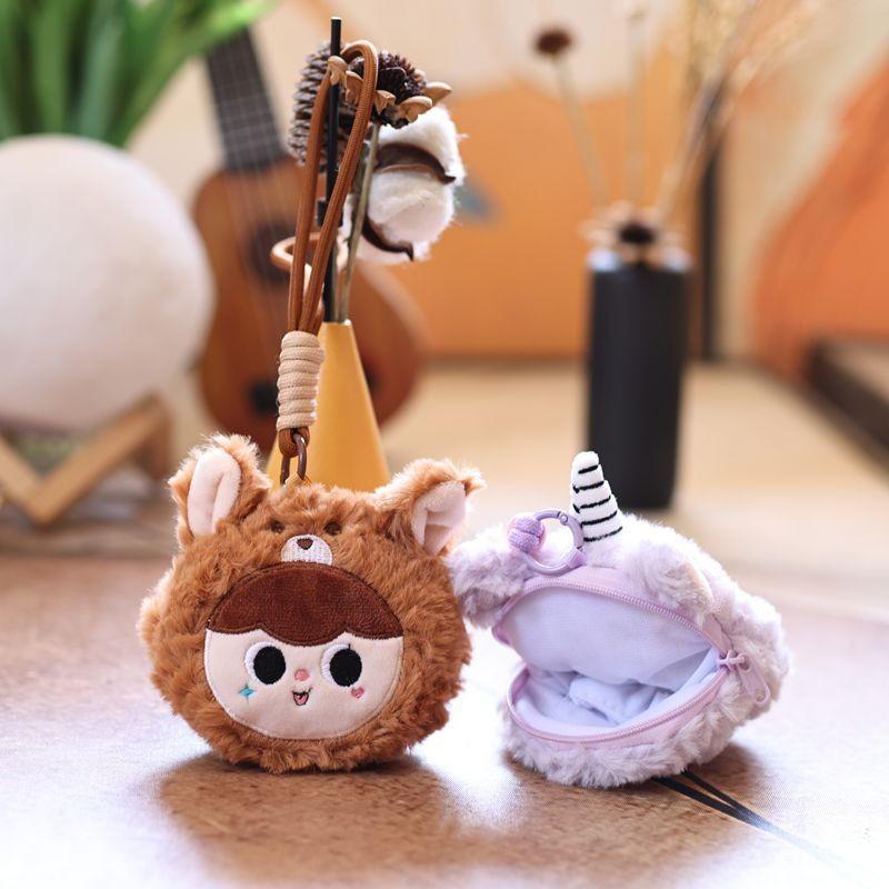 Three V3 Baby Plush Keychain Cute Cartoon Keyring Giftgiving Doll Decoration