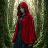 Fairy Tale Lace Trim Cloak 80/130cm Cosplay Costume Cape Performance Red Hooded Cloak  Christmas