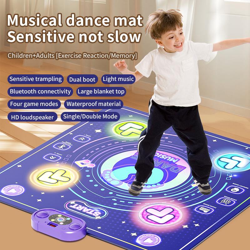 Non-Toxic Children Electronic Dance Mats With Or Without Led Lights Kids Toy Gifts Can Wireless Bluetooth Music Dance Mats Family Game Toy