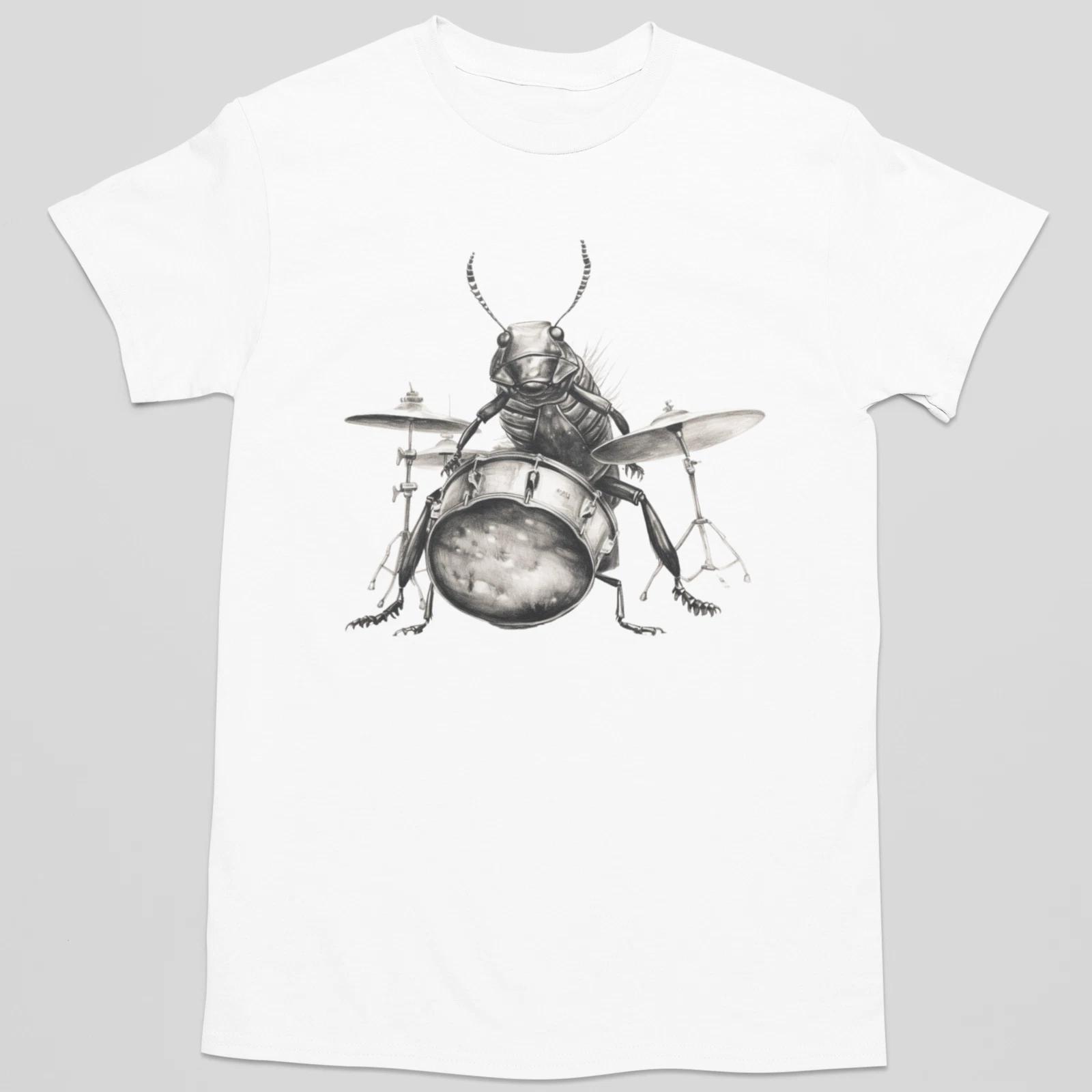 Cockroach Playing Drums Shirt Cockroach Shirt Drummer Gift S