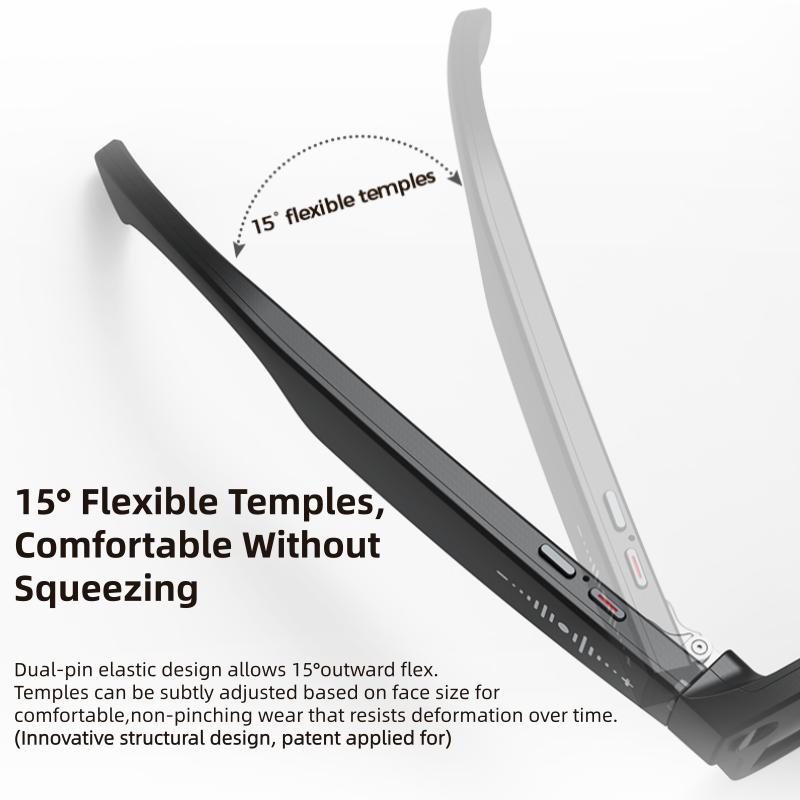 Occhiali Smart M02 Ultra: Fotocamera da 8 MP, Custodia con Ricarica Inversa, Riconoscimento Oggetti WiFi, Traduzione in Tempo Reale ChatGPT, Assistente Vocale AI