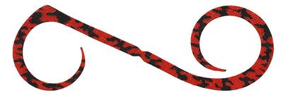 Bin Bin Switch T+ Tie, Dual Curly, Striped Red