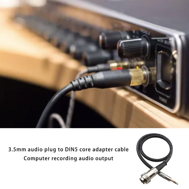 3.5mm Sound Port To DIN 5 Pin Adapter Cable For High Quality Sound Transmission From PC To Retro Amplifiers