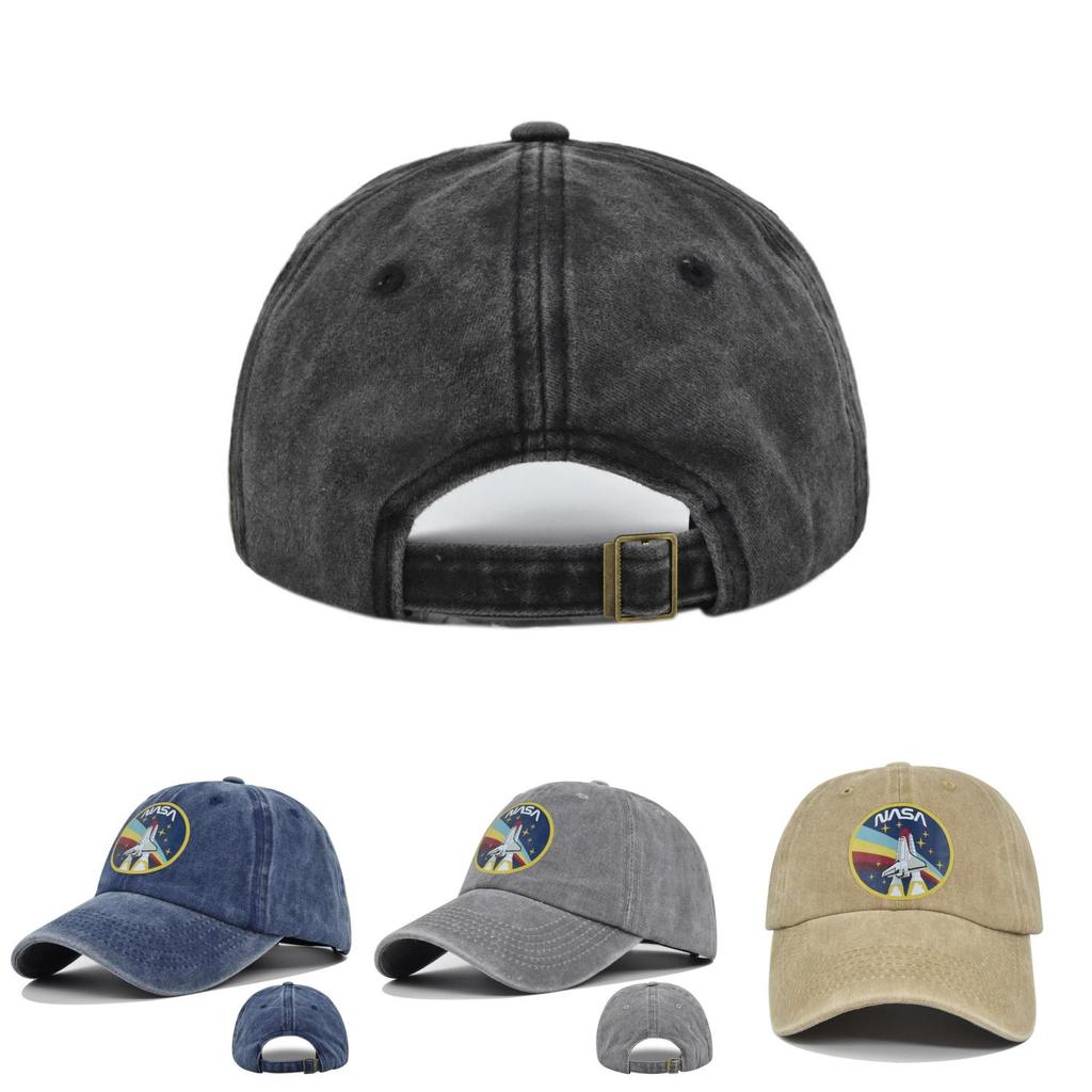 Trendy Nasa Graffiti Print Baseball Cap Letter Pattern Adjustable Sun Hat Breathable Warm