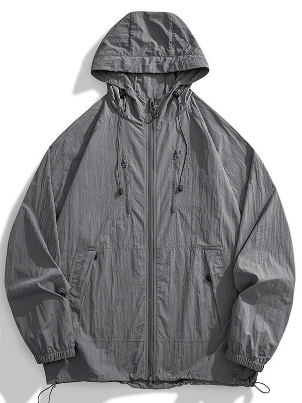 Unisex Ice Silk UV Protection Hooded Jacket - Breathable, Long Sleeve Summer Wear