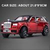 1:24 Cullinan Phantom Car Model Toy Doors Opened Shock Absorption Cars Front Wheel Steer Pull Back Vehicle Hobby Collections
