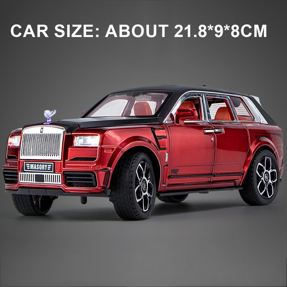 1:24 Cullinan Phantom Car Model Toy Doors Opened Shock Absorption Cars Front Wheel Steer Pull Back Vehicle Hobby Collections