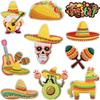 Carnival Embroidery Cloth Sticker Mexican Theme Patch Sticker Guitar Bread Computer Embroidery Label Skull Decorative Sticker