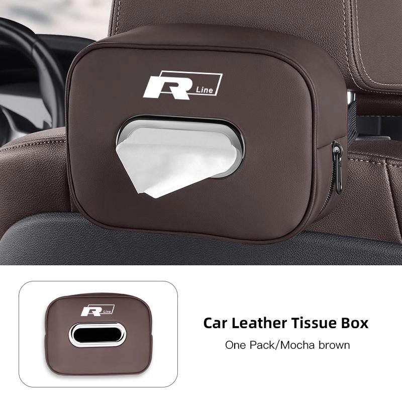New PU Leather Car Tissue Box Storage Bag Accessories Key For Volkswagen VW Golf Teramont T-Cross Polo Tiguan Phaeton Amarok T5 BCS1