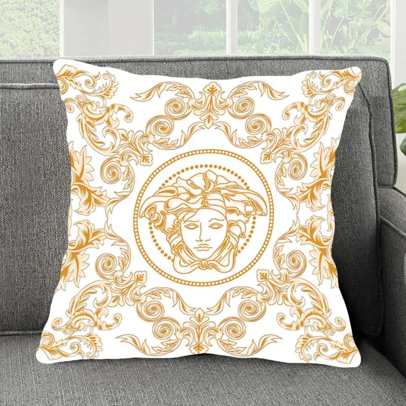 Funda de almohada cuadrada lujosa funda de cojín dormitorio sala de estar coche Oficina ocio moda marca funda de almohada,(1) 30x30cm