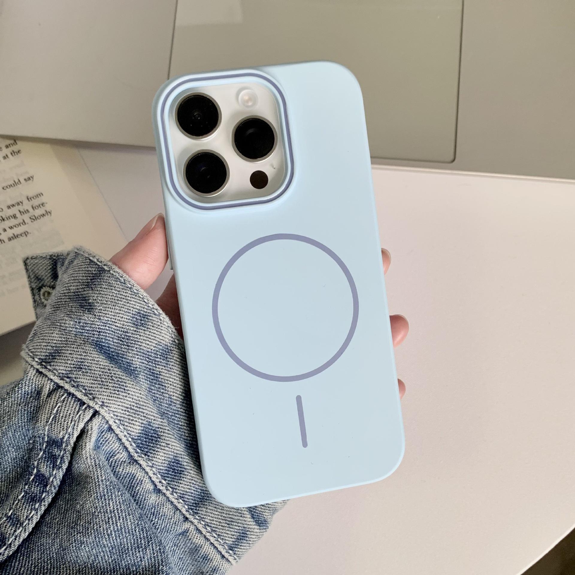 

Applicable To Apple 16PROMAX Thin Circle Magnetic Suction Phone Case IPhone 15 Soft Skin Friendly 14 Drop Proof Protective Cover iPhone16