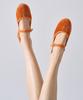 Drogheria Crivellini Cotton Velvet Mary Jane Flats_Orange Collar