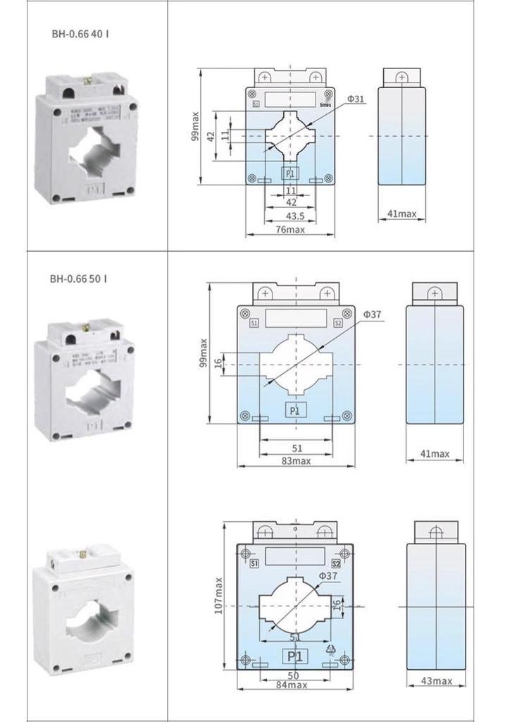 Chint LMK BH-0.66 AC Class 0.5 Current Transformer, 5A, 50-1000A.