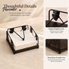 Rustic Napkin Holder Holder, with Anti-Slip Wooden Base And Weighted Arm, Smooth Stable Dispenser Access Square Iron Stand, for Restaurants