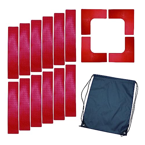 

ZERONOWA Flat Cone Court Marker, Corner Marker for Straight and Right Angle Court Lines (Red)