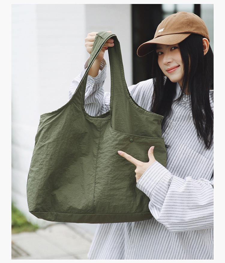 Japanese-Inspired Large Capacity Tote - Lightweight, Versatile Handheld or Shoulder Cloth Bag for Women