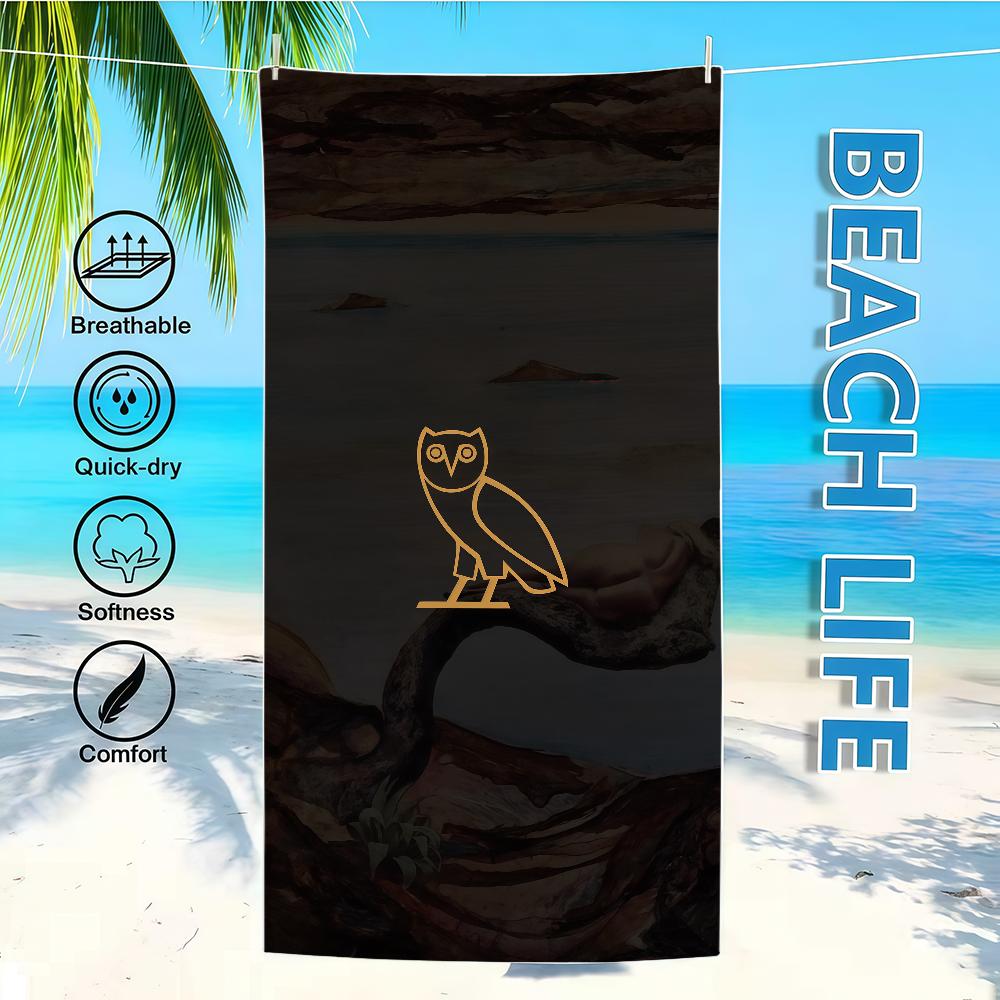 D-DrakeS O-Ovo O-Owls Towel Textile Bathrobe Beach Quick-Drying Lightweight Portable Camping Swim Pool Travel