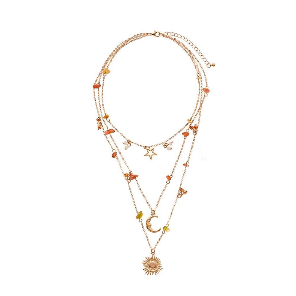 Pendant Clavicle Chain Women Bead Bowknot Clavicle Necklace Fashion Y2K Multilayer Necklace  Ladies