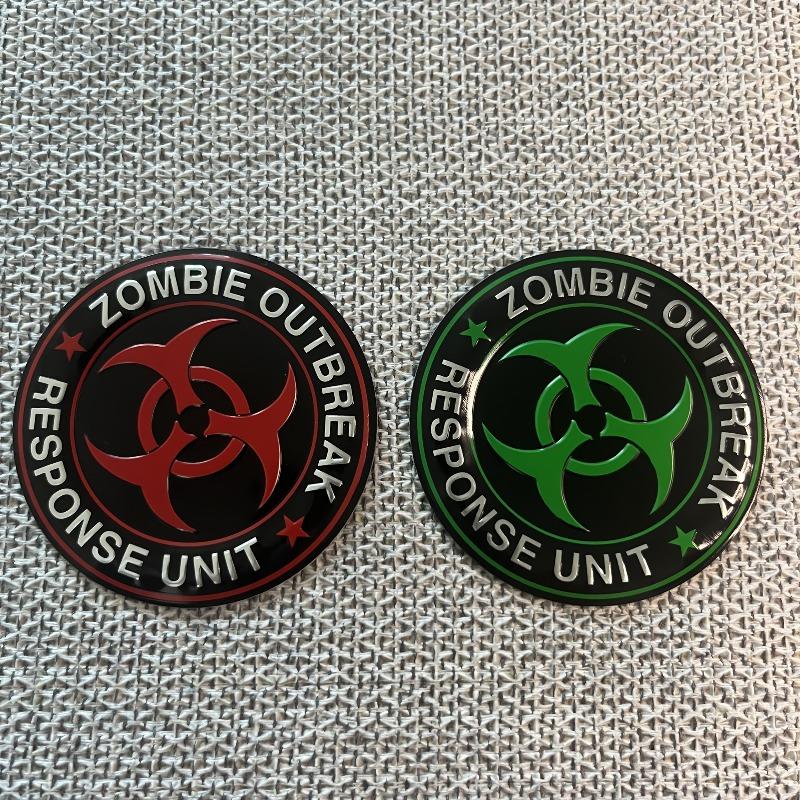 1pc Metal Badge Biohazard Aluminum Car Emblem Durable Vehicle Modification Accessory Enhances Aesthetics Compatible with Various Car Models Stylish