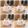Creative Christmas Cartoon Santa Coffee Mug Gift Set