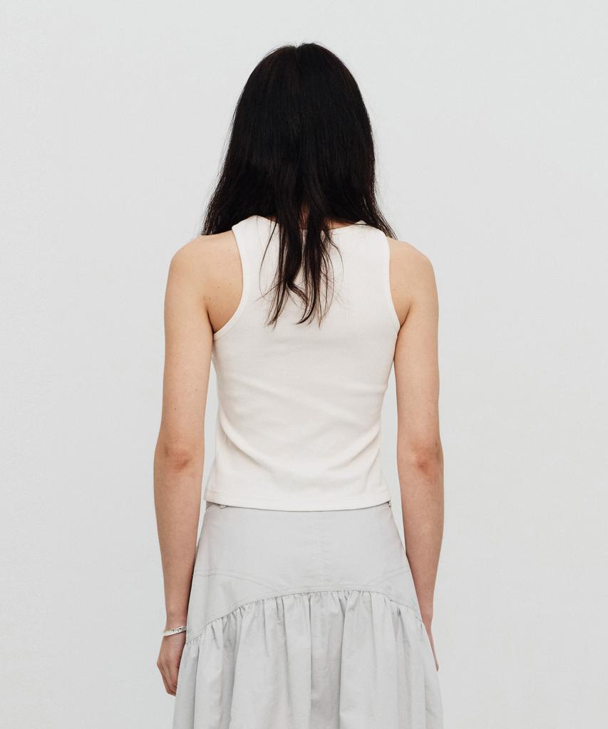 SEALOT Signature Cut Eyelet Basic Sleeveless Top (White)