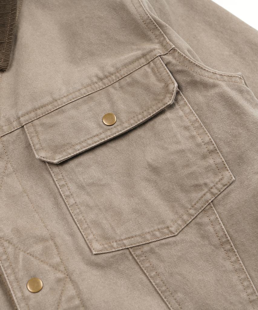 FRIZMWORKS Heavy Canvas Storm Trucker Jacket _ Mud