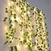 2M Green Leaf String Lights Artificial Ivy Vine Fairy Light Wedding Party Decoration Christmas Home Room Decor Wall Plant Wreath