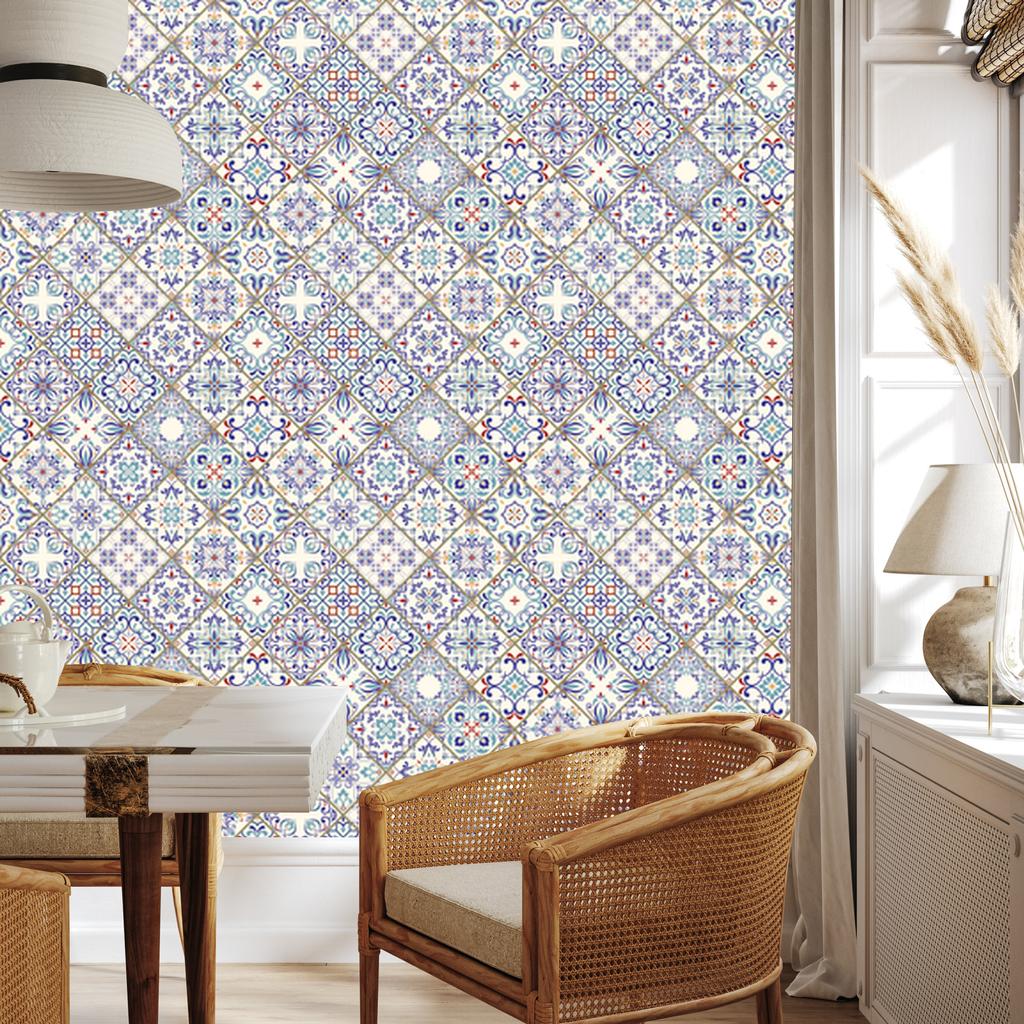 Colorful mosaic and pattern wallpaper for living room and bedroom 50x1000