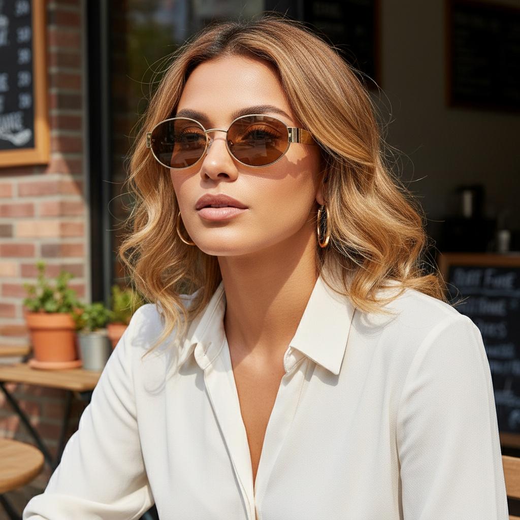 Small Metal Frame Oval Sunglasses For Women Brand Designer Fashion Luxury Shades UV400 Eyewear Men Vintage Sunglasses 2180